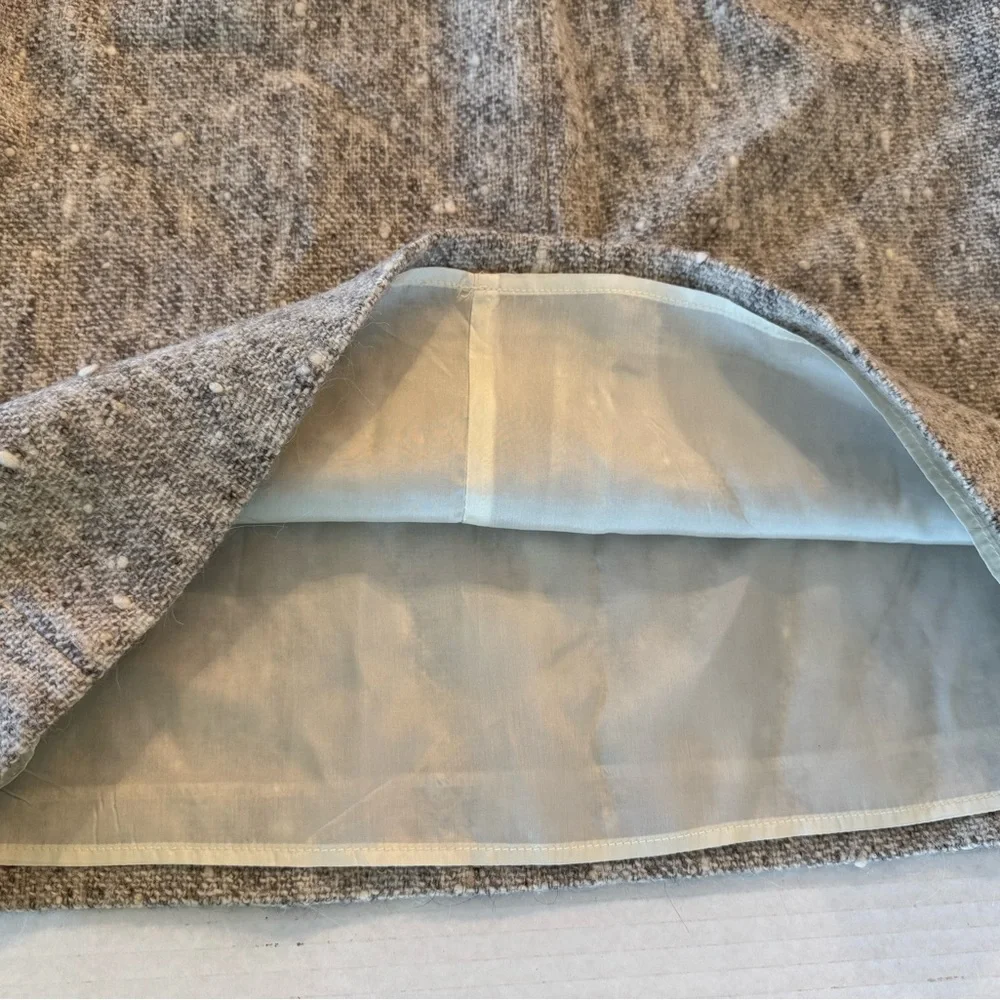 Michael Kors Gray‎ Tan Woven Wool Pencil Skirt NEW